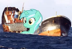 Size: 497x338 | Tagged: safe, derpibooru import, lyra heartstrings, pony, giant pony, irl, macro, photo, ponies in real life, ship, shipwreck, sitting, sitting lyra, spain, vector