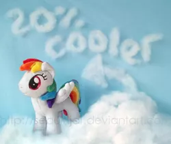 Size: 500x421 | Tagged: 20% cooler, artist:sequinjar, cloud, derpibooru import, irl, photo, plushie, rainbow dash, safe, tired meme