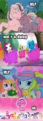 Size: 252x698 | Tagged: comic, derpibooru import, g1, g3, g3.5, meta, my little pony logo, positively pink, safe, stahp, subverted meme