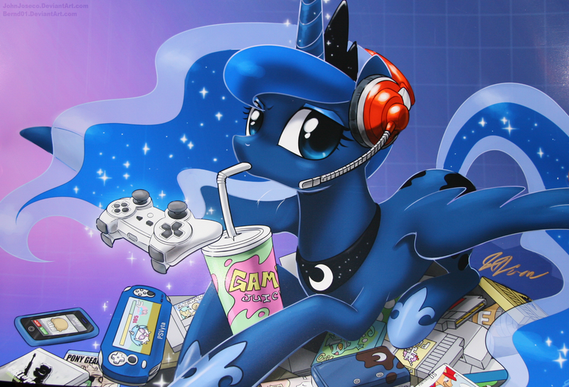 Size: 2052x1395 | Tagged: safe, artist:johnjoseco, derpibooru import, derpy hooves, princess luna, sunshower raindrops, vinyl scratch, ponified, parasprite, pegasus, pony, gamer luna, 3ds, apple (company), controller, female, games, headphones, headset, iphone, konami, mare, mario, metal gear, mobile phone, new super mario bros., nintendo entertainment system, phone, pile, psvita, seapony lyra, smartphone, solo, super mario bros., video game