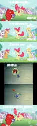 Size: 843x2800 | Tagged: apple bloom, aura (character), derpibooru import, diamond tiara, hoopla, image macro, krusty krab training video, loop-de-hoop, noi, ruby pinch, safe, scootaloo, silver spoon, spongebob squarepants, sweetie belle, twist