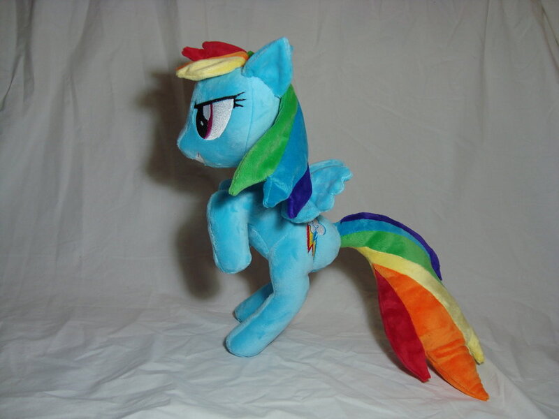 Size: 900x675 | Tagged: safe, artist:planetplush, derpibooru import, rainbow dash, pegasus, pony, bipedal, female, irl, mare, photo, plushie, rearing, simple background, solo, white background