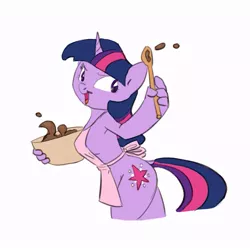 Size: 705x700 | Tagged: anthro, apron, artist:carnifex, baking, breasts, clothes, derpibooru import, naked apron, spoon, suggestive, twilight sparkle