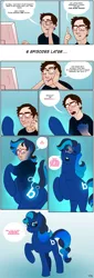 Size: 800x2353 | Tagged: artist:blackshirtboy, brony, derpibooru import, glasses, human to pony, oc, rule 63, safe, transformation, transgender transformation, unofficial characters only