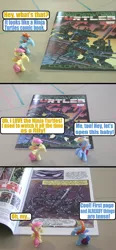 Size: 602x1296 | Tagged: artist:death-driver-5000, comic, comic book, derpibooru import, dialogue, fluttershy, idw, rainbow dash, safe, teenage mutant ninja turtles, text