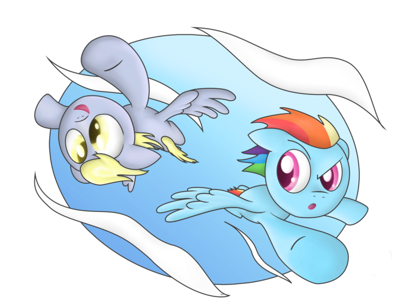 Size: 2500x1942 | Tagged: safe, artist:041744, derpibooru import, derpy hooves, rainbow dash, pegasus, pony, female, mare