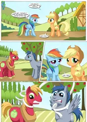 Size: 1024x1447 | Tagged: safe, artist:bbmbbf, derpibooru import, applejack, big macintosh, rainbow dash, oc, earth pony, pony, comic:pinky's porntastic party, equestria untamed, comic, male, palcomix, stallion