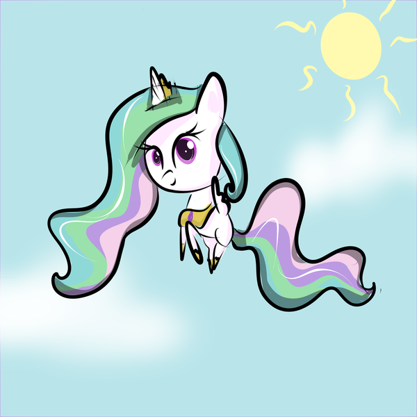 Size: 5000x5000 | Tagged: absurd resolution, artist:moonsharddragon, chibi, cute, cutelestia, derpibooru import, flying, princess celestia, safe, smiling, solo, sun