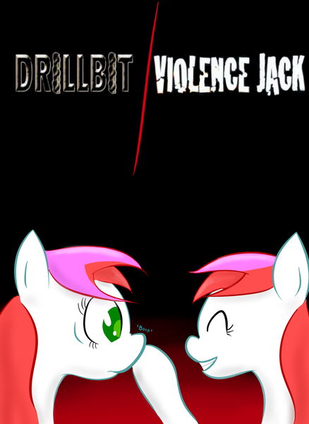 Size: 950x1300 | Tagged: artist:deepermadness, boop, derpibooru import, double feature, drillbit, film night, oc, oc:flicker, ponibooru film night, poster, safe, unofficial characters only, violence jack