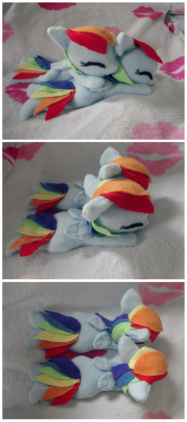 Size: 2565x5765 | Tagged: artist:fallenpeach, beanie (plushie), derpibooru import, irl, photo, plushie, rainbow dash, safe