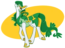 Size: 558x413 | Tagged: safe, artist:otakugal15, derpibooru import, ponified, plant pony, pony, serperior, pokémon, ponymon, simple background, solo, transparent background