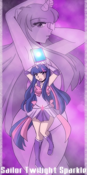 Size: 746x1500 | Tagged: artist:dawnrie, book, clothes, derpibooru import, eared humanization, horned humanization, humanized, safe, sailor magic, sailor moon, sailor scout, sailor twilight, sailor uniform, skirt, tailed humanization, twilight sparkle