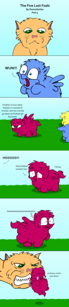 Size: 648x2880 | Tagged: safe, artist:peanutbutter, derpibooru import, cat, fluffy pony, anus, butt, cheek puffing, comic, crying, fluffy pony foals, image, nudity, plot, png, simplistic anus