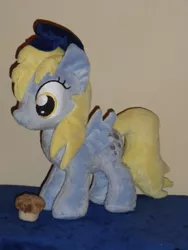 Size: 480x640 | Tagged: artist:whitedove-creations, derpibooru import, derpy hooves, filly, hat, irl, muffin, photo, plushie, safe, solo