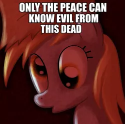 Size: 667x665 | Tagged: safe, artist:tggeko, derpibooru import, derpy hooves, pegasus, pony, female, image macro, jimmies, mare, only the dead can know peace from this evil