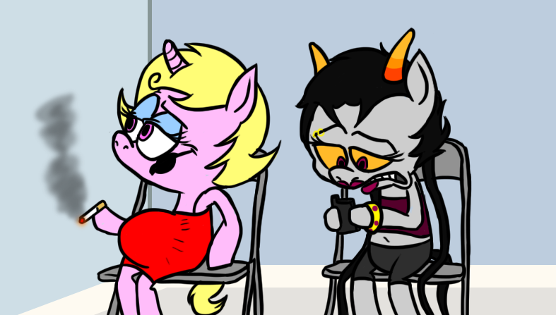 Size: 787x447 | Tagged: derpibooru import, homestuck, meenah peixes, .mov, ponified, roxy lalonde, safe