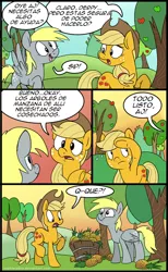 Size: 554x900 | Tagged: safe, artist:innuendo88, artist:spainfischer, derpibooru import, applejack, derpy hooves, pegasus, pony, comic, female, mare, spanish, translation