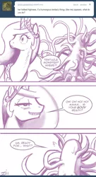 Size: 696x1280 | Tagged: suggestive, artist:johnjoseco, derpibooru import, princess celestia, alicorn, pony, tentacle monster, ask princess molestia, princess molestia, comic, crossover, female on tentacles, gravemind, halo, imminent rape, monster, reverse tentacle rape, role reversal, sweatdrop, tentacles