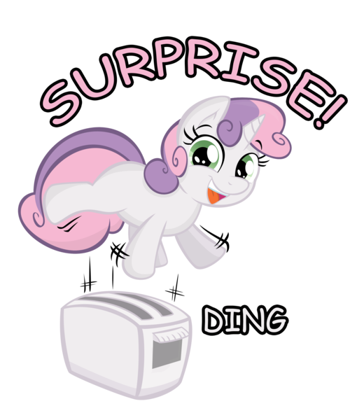 Size: 2422x2795 | Tagged: safe, artist:joey darkmeat, artist:sintakhra, derpibooru import, sweetie belle, pony, unicorn, cute, diasweetes, female, filly, high res, simple background, solo, toaster, transparent background