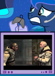 Size: 563x769 | Tagged: safe, derpibooru import, princess luna, pony, gamer luna, altair ibn la-ahad, assassin's creed, assassin's creed revelations, exploitable meme, gamer meme, meme, obligatory pony, spoiler, tv meme