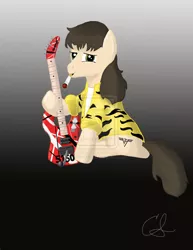 Size: 786x1017 | Tagged: artist:flutteryay56, classic rock ponies, derpibooru import, eddie van halen, guitar, ponified, safe, van halen