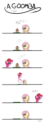 Size: 1500x4067 | Tagged: artist:chibi95, comic, derpibooru import, fluttershy, goomba, mario, pinkie pie, safe, super mario bros.