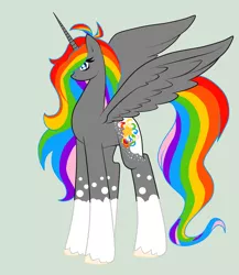 Size: 900x1035 | Tagged: safe, artist:rainbowscreen, derpibooru import, oc, oc:rainbow star, unofficial characters only, alicorn, pony, alicorn oc