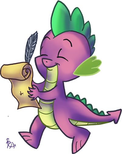 Size: 402x506 | Tagged: safe, artist:phantosanucca, derpibooru import, spike, dragon, eyes closed, male, paper, quill, simple background, solo, transparent background