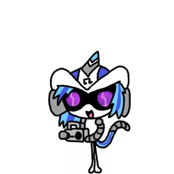 Size: 550x550 | Tagged: artist:pikurosonai00, derpibooru import, monkey, safe, species swap, super robot monkey team hyperforce go!, vinyl scratch