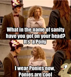 Size: 480x523 | Tagged: amy pond, comic, crossover, derpibooru import, doctor who, doctor whooves, eleventh doctor, fez, fluttershy, hat, human, irl, photo, river song, rory williams, safe, time turner