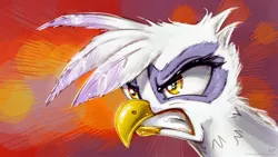 Size: 1920x1080 | Tagged: safe, artist:kp-shadowsquirrel, derpibooru import, gilda, gryphon, angry, bust, furious, image, jpeg, rage, solo, wallpaper