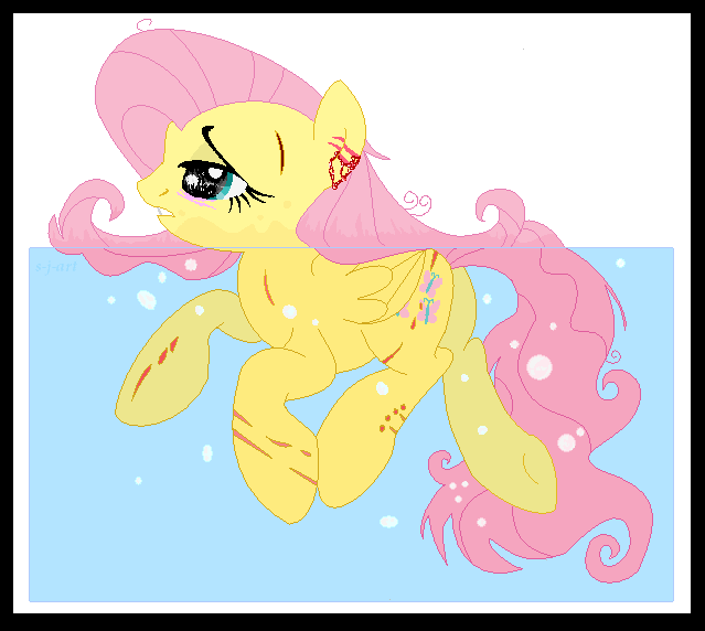 Size: 639x572 | Tagged: blood, derpibooru import, fluttershy, grimdark, swimming