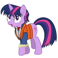 Size: 6000x6000 | Tagged: absurd resolution, alternate hairstyle, artist:tamalesyatole, back to the future, derpibooru import, marty mcfly, parody, safe, solo, twilight sparkle, vector