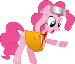 Size: 6339x5361 | Tagged: absurd resolution, artist:tamalesyatole, back to the future, derpibooru import, doc brown, pinkie pie, safe, solo, vector