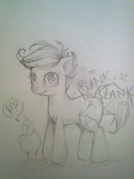 Size: 480x640 | Tagged: artist:stoney pony, chicken, derpibooru import, pencil, photo, safe, scootaloo, traditional art