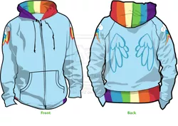 Size: 900x636 | Tagged: artist:ellis1342, clothes, custom, derpibooru import, hoodie, rainbow dash, safe