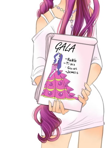 Size: 348x480 | Tagged: artist:zoe-productions, clothes, derpibooru import, drawing, dress, gala dress, humanized, rarity, safe