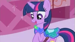 Size: 705x401 | Tagged: safe, derpibooru import, screencap, twilight sparkle, unicorn, the ticket master, saddle, solo, unicorn twilight