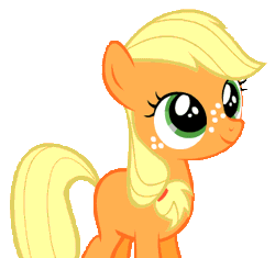 Size: 318x299 | Tagged: safe, derpibooru import, applejack, pony, animated, derp, eyeroll, filly, silly, silly pony, who's a silly pony
