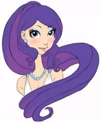 Size: 370x445 | Tagged: artist:zoe-productions, derpibooru import, female, human, humanized, jewelry, necklace, rarity, safe, simple background, solo, white background