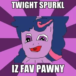 Size: 400x400 | Tagged: safe, derpibooru import, twilight sparkle, pony, unicorn, caption, exploitable meme, image macro, meme, retarded twilight meme