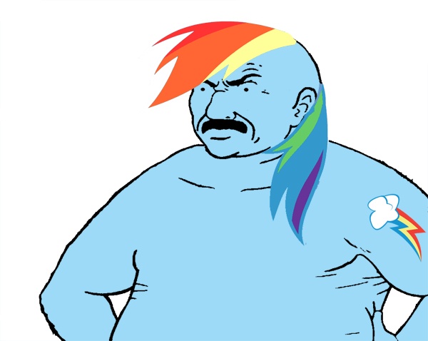 Size: 600x478 | Tagged: aqua teen hunger force, carl, carl brutananadilewski, crossover, derpibooru import, humanized, rainbow dash, safe, solo