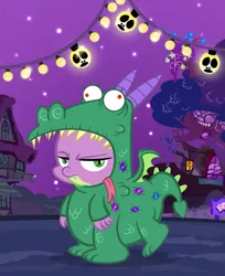 Size: 815x1000 | Tagged: artist:pixelkitties, costume, crackle, derpibooru import, dragon, nightmare night, safe, spike