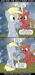 Size: 600x1273 | Tagged: safe, derpibooru import, derpy hooves, oc, oc:pun, pegasus, pony, ask pun, comic, diet, female, mare, muffin, tumblr