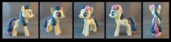 Size: 2000x497 | Tagged: safe, artist:krowzivitch, derpibooru import, bon bon, sweetie drops, earth pony, pony, craft, custom, figurine, irl, multiple angles, photo, sculpture, solo