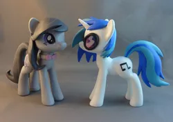 Size: 800x567 | Tagged: safe, artist:krowzivitch, derpibooru import, octavia melody, vinyl scratch, earth pony, pony, unicorn, bowtie, craft, custom, duo, figurine, glasses, irl, photo, sculpture, solo