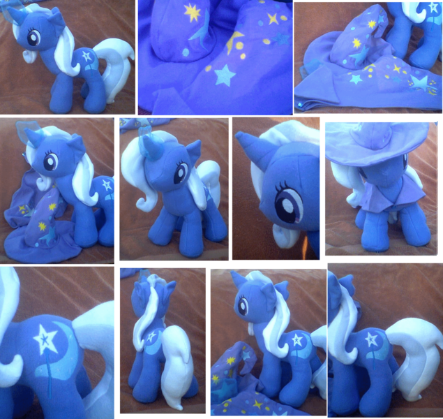 Size: 1831x1731 | Tagged: safe, artist:kiashone, derpibooru import, trixie, pony, unicorn, cape, clothes, female, hat, irl, magic gimmick, mare, photo, plushie, solo