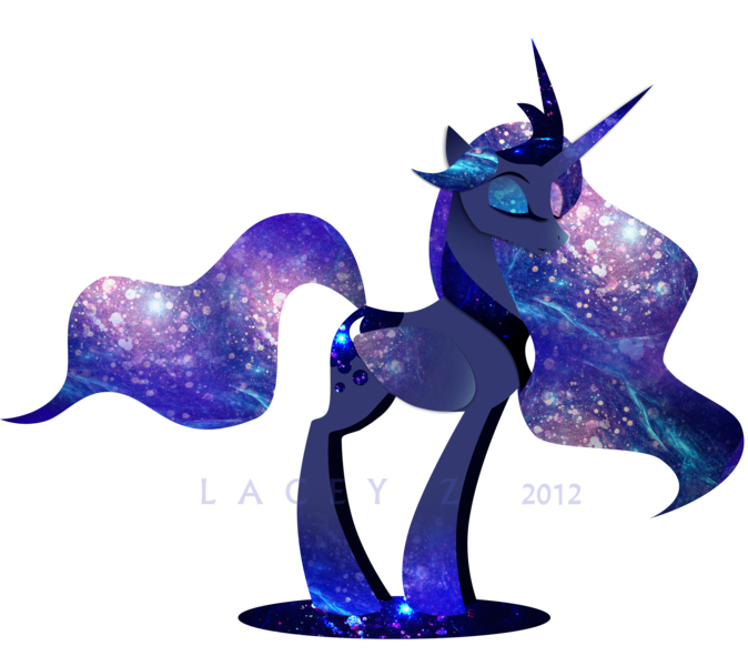 Size: 2529x2250 | Tagged: safe, artist:softcoremirth, derpibooru import, princess luna, alicorn, pony, ethereal mane, eyes closed, female, galaxy mane, high res, mare, simple background, solo, starry wings, surreal, transparent background
