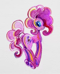 Size: 1053x1305 | Tagged: safe, artist:maytee, derpibooru import, pinkie pie, pony, female, mare, skipping, solo, traditional art