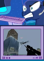 Size: 563x769 | Tagged: safe, derpibooru import, princess luna, pony, gamer luna, counter-strike, counter-strike: condition zero, exploitable meme, gamer meme, jet, meme, obligatory pony, pc game, sniper, tv meme